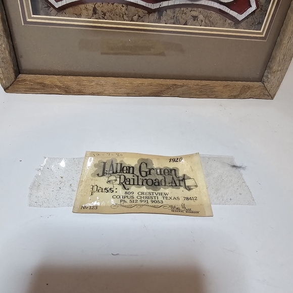 Vintage 1980 J. Allen Gruen Railroad Art Frisco Tx Shadowbox Clock Rare collecti - Picture 7 of 11